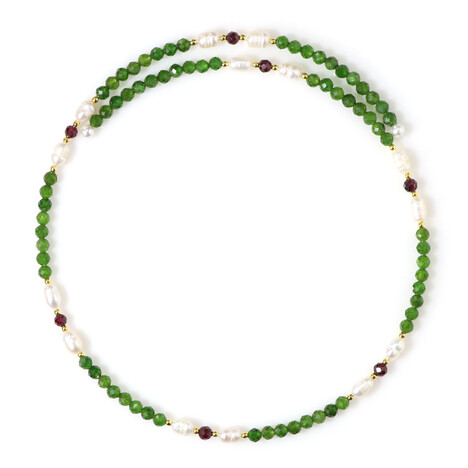 Collar al cuello en acero con Diópsido de Rusia (Riya)