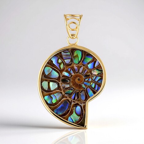 Ciondolo in argento con Ammonite (Bali Barong)
