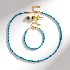 Parure in argento con Apatite Blu Neon