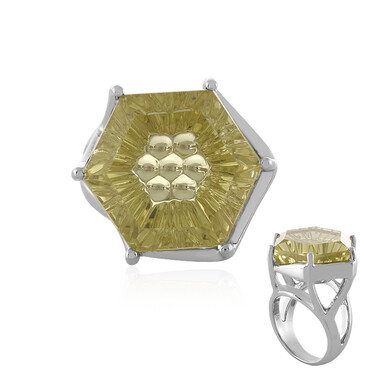 Anello in argento con Quarzo Limone
