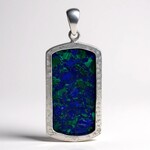 Ciondolo in argento con Malachite Azzurrite