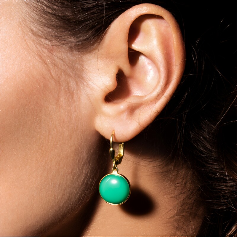 Orecchini in argento con Calcedonio Verde