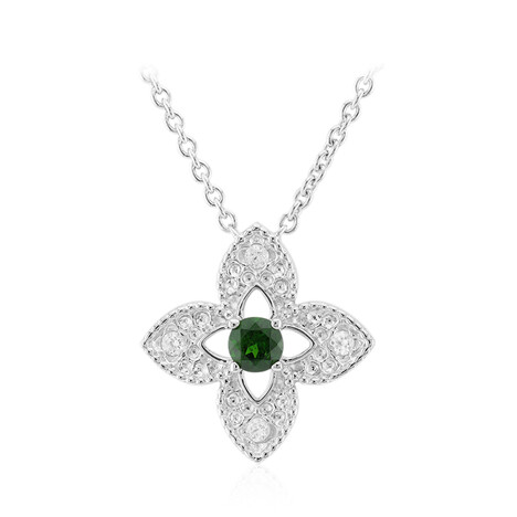 Collana in argento con Diopside Russo