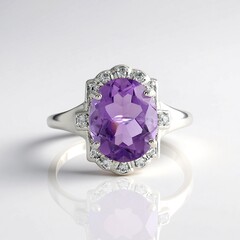 Anello in argento con Ametista Rose de France