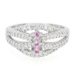 Anello in argento con Zaffiro Ceylon Rosa