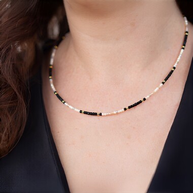 Collier en argent et Spinelle noir