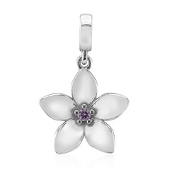 Pinkfarbener Saphir-Silberanhänger (Annette)