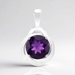 Pendentif en argent et Améthyste de Zambie