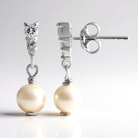 Orecchini in argento con Perla d'Acqua Dolce Bianca
