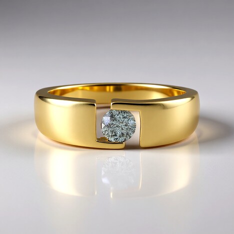 Anello in argento con Diamante Blu I2