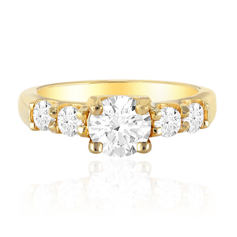 Zilveren ring met een witte topaas