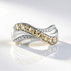 Anello in argento con Diamante Champagne I2 (de Melo)