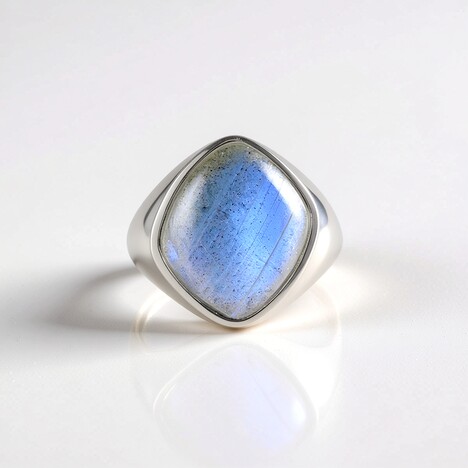 Anello in argento con Labradorite Blu Maniry (KM by Juwelo)