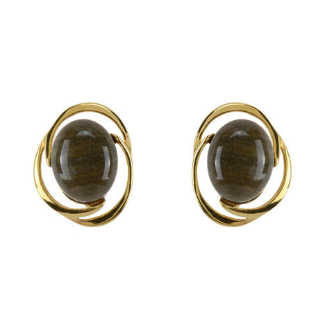 Boucles d'oreilles en argent et Bois fossilisé (dagen)