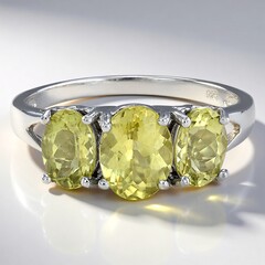 Anello in argento con Apatite Lemon