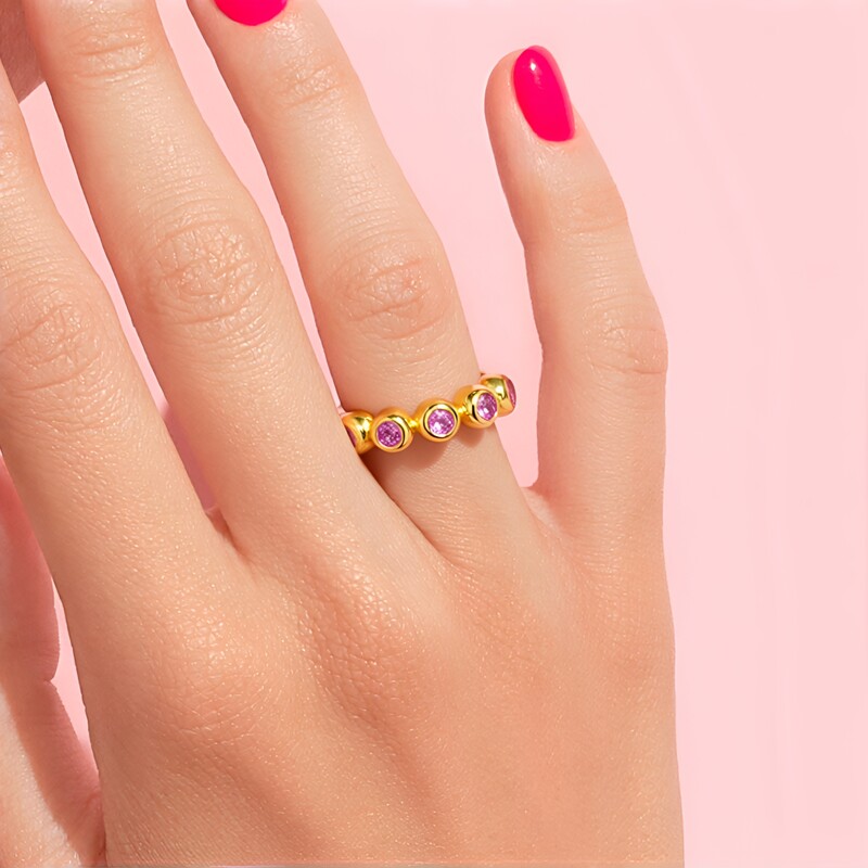 Bague en argent et Saphir parme