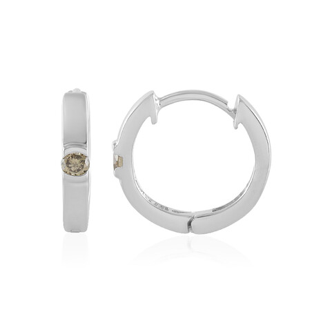 I3 Champagner-Brillant-Silberohrringe