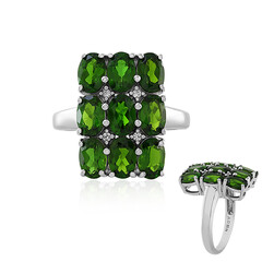 Bague en argent et Diopside de Russie