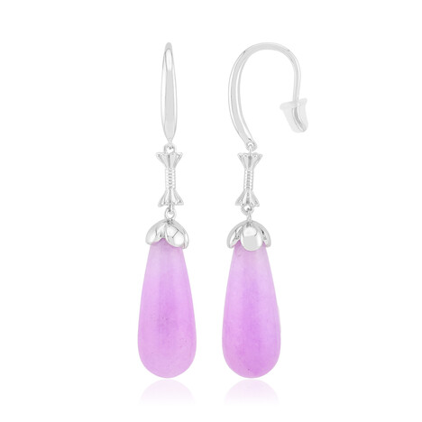 Fliederfarbener Quarz-Silberohrringe