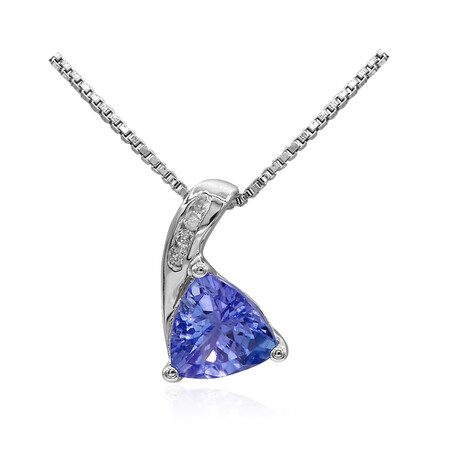 Tansanit-Silberhalskette