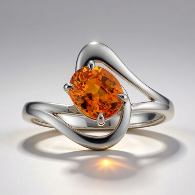 Gouden ring met een Ban Ka Cha oranje Saffier