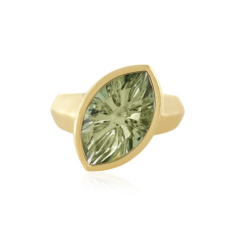 Grüner Amethyst-Silberring