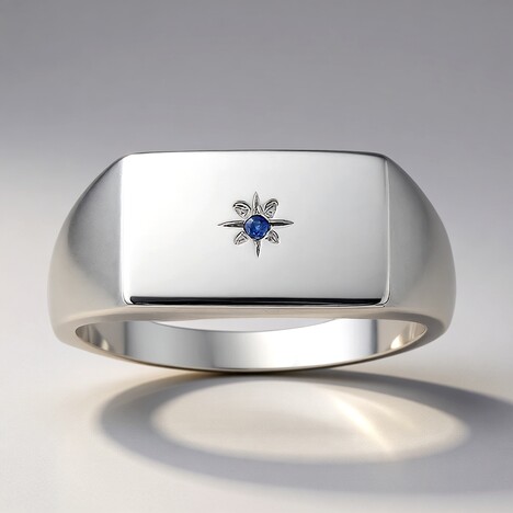 Anello in argento con Zaffiro Blu