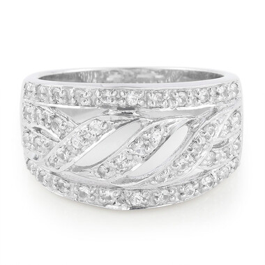 Zilveren ring met witte saffieren
