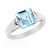Anillo en plata con Topacio azul cielo