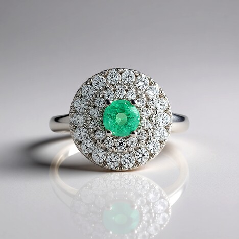 Anello in argento con Smeraldo Colombiano