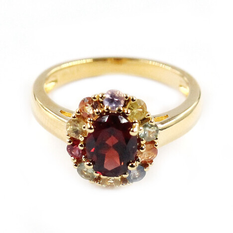 Mosambik-Granat-Silberring