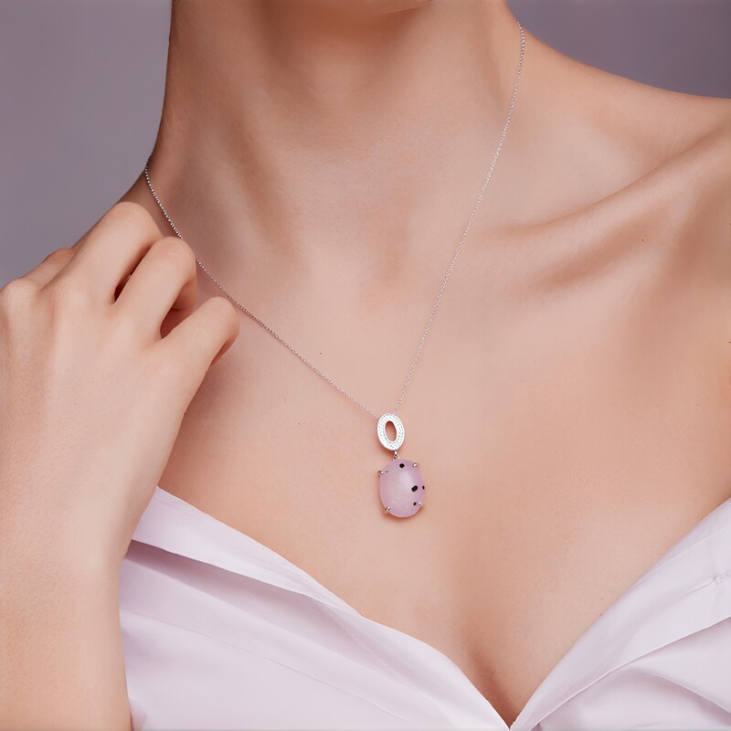 Zilveren hanger met een glitter agaat