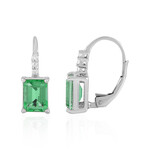 Boucles d'oreilles en argent et Quartz vert émeraude
