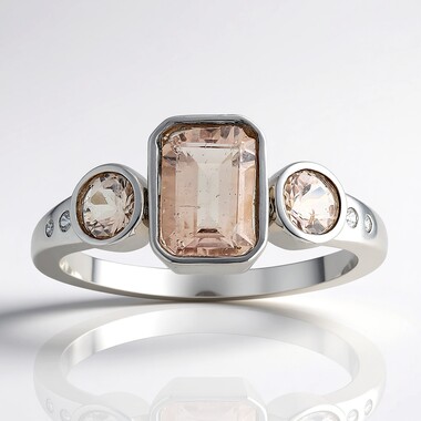 Anello in argento con Morganite Brasiliana