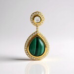 Ciondolo in argento con Malachite (Adela Silber)