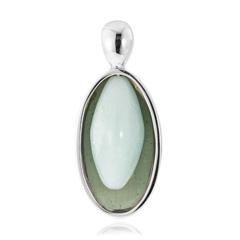 Zilveren hanger met een amazoniet