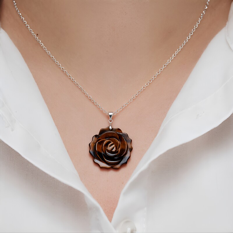 Tigerauge-Silberanhänger