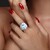 Anillo en plata con Topacio azul cielo