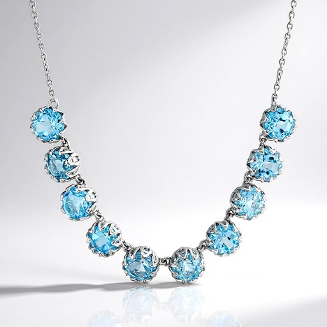 Collana in argento con Topazio Blu Cielo
