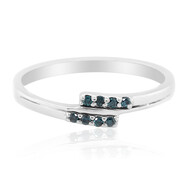Blauer I3 Diamant-Silberring