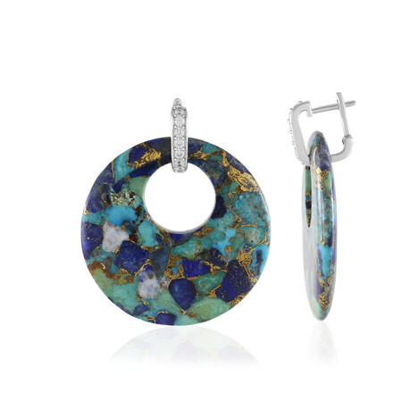 Pendientes en plata con Piedra preciosa (Faszination Türkis)