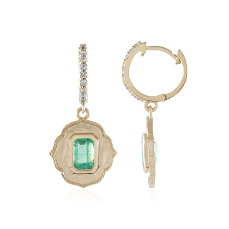 Gouden oorbellen met Russische smaragden