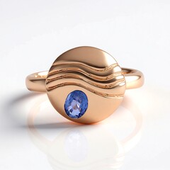 Anello in argento con Zaffiro Ceylon Blu (SAELOCANA)