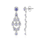 Tansanit-Silberohrringe