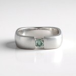 Anello in argento con Diamante Blu Cielo I2 (de Melo Essence)