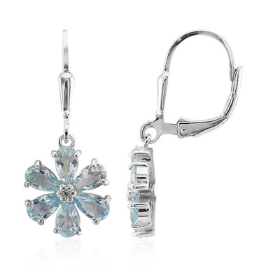 Sky Blue Topaz Silver Earrings