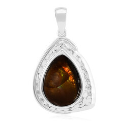 Fire Agate Silver Pendant