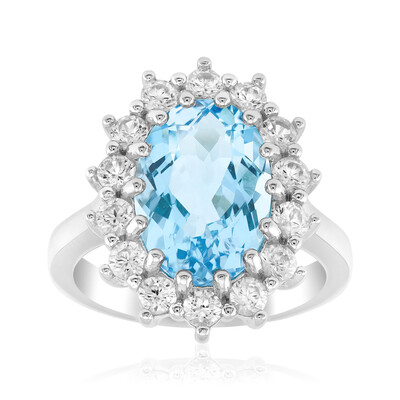 Bague en argent et Topaze bleu ciel