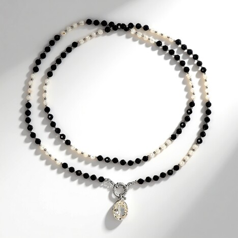 Collana in argento con Quarzo Bianco (Riya)