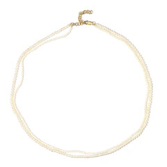 Zilveren halsketting met crèmekleurige zoetwater kweekparels